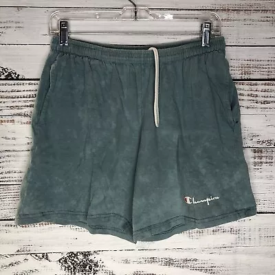 $24.99 • Buy Vintage 80s Champion 6” Cotton Sweat Shorts Spellout Acid Wash Green Men’s Large