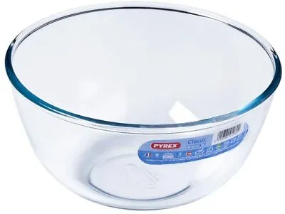 Pyrex 2 Litre Round Glass Mixing Bowl Dish Ovenproof Baking Cooking Pudding • £10.95