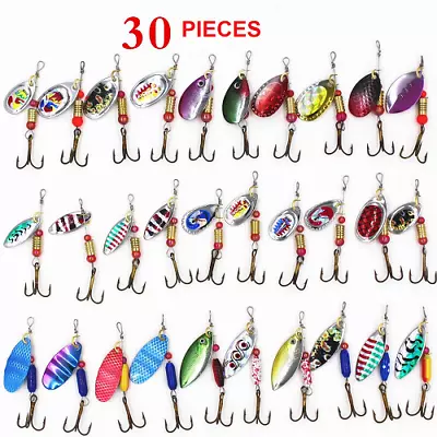 30 PCS Fishing Lures Metal Spinner Baits Bass Tackle Crankbait Trout Spoon Trout • $11.80