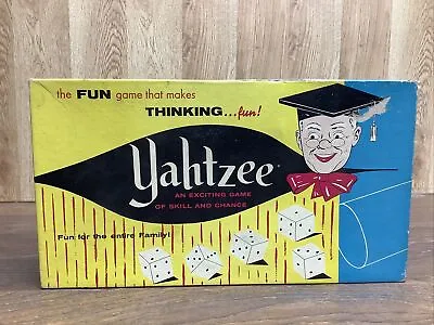 Vintage 1956 ORIGINAL YAHTZEE Dice Family Board Game E.S. Lowe Co #950  • $8.49