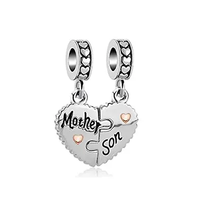 Heart Mother Son Charm Use With Pandora Bracelet Mom Love Beads Necklace Set New • $11.62