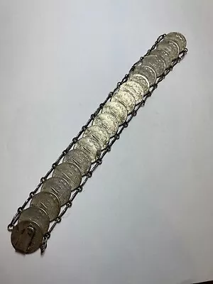 Fantastic Silver Bracelet Made Of Mexico Silver 10 Centavos Coins (Handmade) • $125