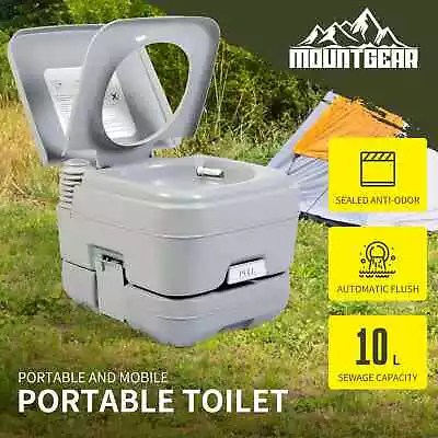 10L Portable Camping Toilet Flushing Anti-Odor Mobile For Elderly Pregnant Grey • $58.65