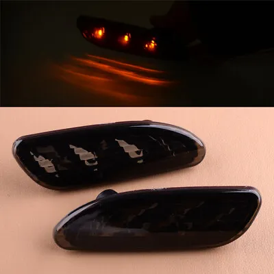 2pcs LED Smoke Bumper Side Marker Light +Bulb Fit For Mercedes Benz C-Class W203 • $20.90