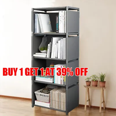 5-Tier 4 Cubes Modern Book Shelves Storage Shelf Bookcase Display Unit Organizer • £11.11