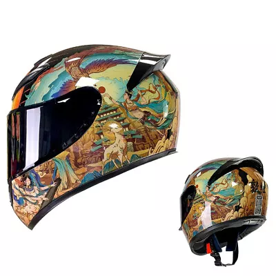 Motorcycle Helmet Full Face With Somke Visor DOT ECE Approved Motocross Racing • $109.99