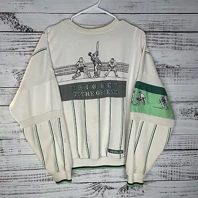 Vintage 80s Adidas Trefoil Greenewall Cricket Team Sweatshirt Boxy Large (FLAWS) • $44.99