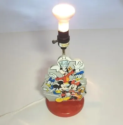 NICE! Vintage Mickey And Minnie Mouse Lamp Donald Daisy Duck Pluto Goofy Disney  • $14.95