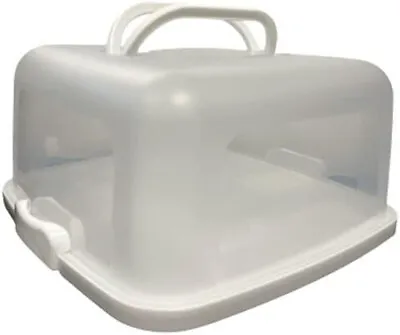 Plastic Cake Storage Box Container Cupcake Clear Carrier With Lockable Lid Boxes • £14.49