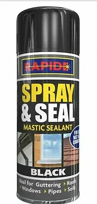 £6.90 • Buy 1x SPRAY AND SEAL BLACK MASTIC SEALANT FOR LEAKING PIPES ROOF, GUTTERING WINDOWS