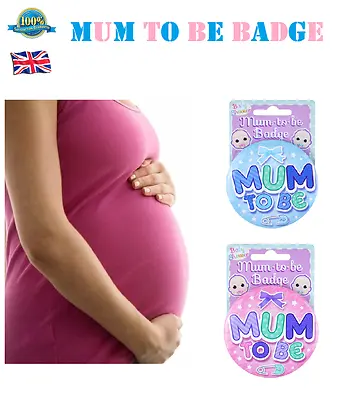 MUM TO BE BADGE Baby On Board Public Transport Pregnant Badge Pink & Blue 75mm  • £2.58