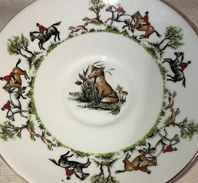 Tally Ho Pattern Towle Saucers Maddock England 5.5” Diameter Fox Hunt- Lot Of 2 • $18.50