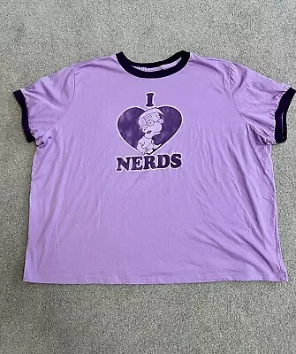 Vintage Simpsons I Love Nerds Milhouse Junk Food Women’s Size 4 Purple Tee Shirt • $3.99