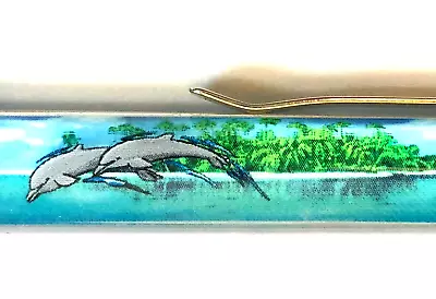 Antigua Floaty Pen Moving Jumping Dolphins Caribbean Island Ocean Vintage • $23.99