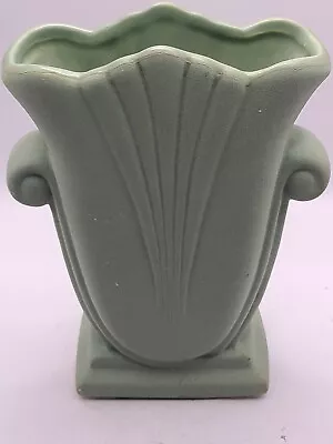 Haeger Vase Art Deco Style In Sage Green Footed. Tulip Floral Design. Matte • $25