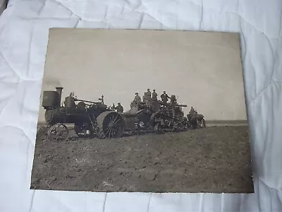 1890’s Photograph Featuring A Steam Engine Farm Tractor And Threshing Team • $99.99