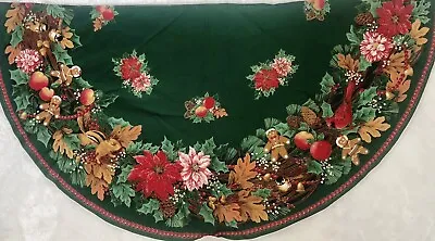 VTG 70s Handmade Gingerbread Man Christmas Tablecloth Runner Flannel Back 58” • $30