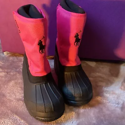 Polo Ralph Lauren Girl’s Pink Snow Boot Shoes Size 2 UK  Brand New£65 • £30