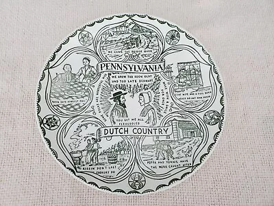 Vintage Souvenir Plate PENNSYLVANIA DUTCH COUNTRY Hex Humor Proverbs Shoofly Pie • $12