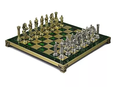 Metal Chess Set Emerald Green With Chess Pieces 13  301G • £116.99