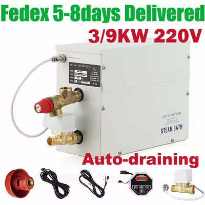 3/9KW Bath Steam Generator Kit Steaming Sauna Room With Auto Drain For 350 Cu.ft • $250.65