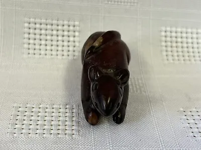 Chinese Hand Carved Mouse Figurine. Brown 5cm Unmounted Hand Crafted • £10.99