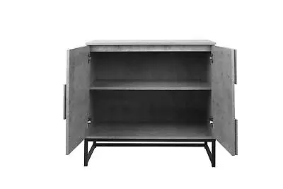 Simple Industrial Style 2 Door Cabinet With Frosted Metal Base • $133.89