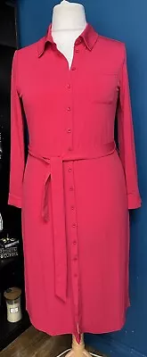 EX Dannii Minogue Dress Long Red Button Up Ladies Holiday Party Occasion 14 • £16.99