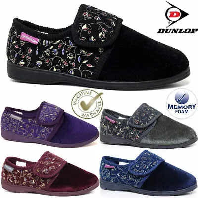 Ladies Diabetic Orthopaedic Easy Close Wide Fit Machine Washable Slippers Shoes • £12.95