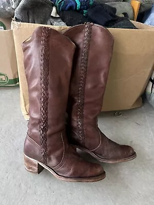 Vintage Frye Boots Women’s 8.5 B Red Burgundy Tall Heel Campus 70s USA Made 8550 • $79.99