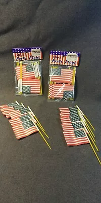 30 Vintage Paper 1960s Small American US Flag Cupcake Picks Topper Hong Kong Lot • $6