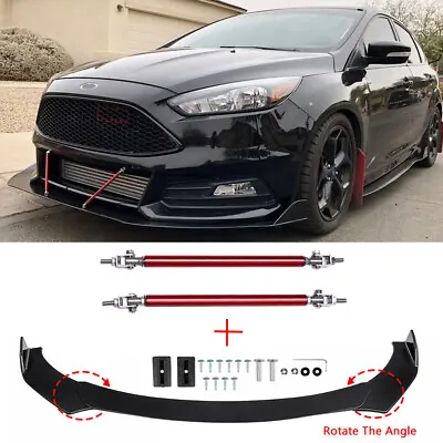 For Ford Focus ST RS MK3 MK4 Front Bumper Lip Splitter Spoiler + Strut Rods A+ • $65.46