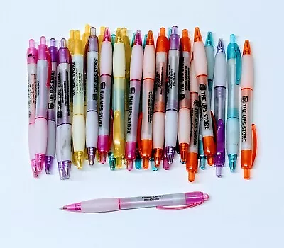 30ct Lot Misprint Retractable Click Pens W/Grip: TRANSLUCENT Pink/Purple/ & More • $15.99