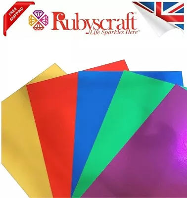 Peakdale Coloured A4 Mirror Card Mirrored Board Metallic Shiny 340GSM Craft Card • £2.90