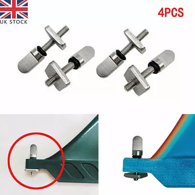 4 Sets Stainless Steel Fin Bolt SUP Board Surfboard Longboard Screw & Plate UK • £5.90