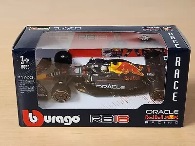 2022 #1 Max Verstappen Oracle Red Bull 1/43 Burago Formula 1 F1 Diecast • $11.99