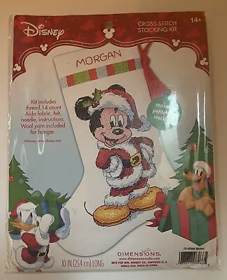 NEW Disney Mickey Mouse Christmas Stocking Cross Stitch Kit 10  Long  FREE SHIP • $15.99