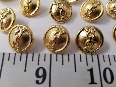 Vintage Buttons Set Of 8 Brass Gold Metal Tuz286 • $10