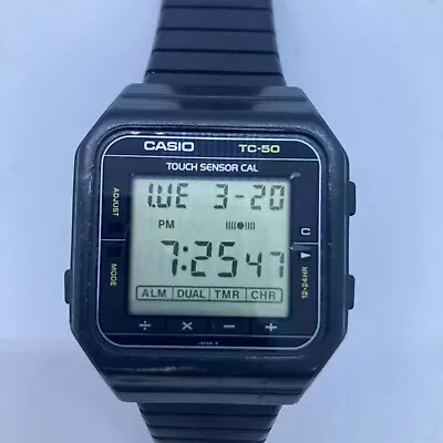 🔥 Vintage Casio 120 TC-50 Touch Screen Calculator Watch Japan • $299