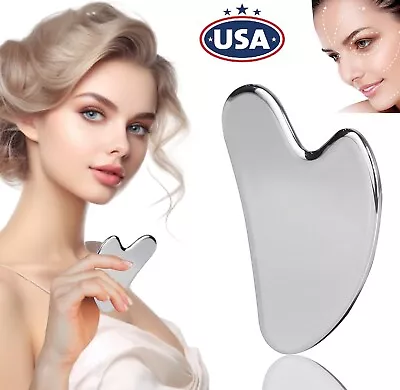 2× Stainless Steel Gua Sha Facial Massage Tools Face Sculpting Tool Body Gift US • $7.45