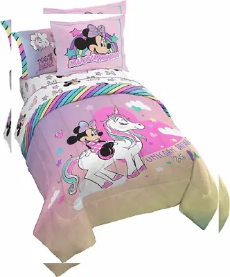Disney Minnie Mouse Unicorn Dreams 7 Piece Full Bed Full Pink -  • $104.88