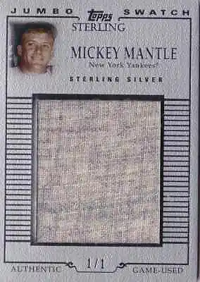 2006 Topps Sterling MICKEY MANTLE Jumbo Jersey Swatch Silver Card #d 1/1 RARE • $3499.99