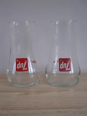 7 Up The Uncola 2 Upside-Down Clear Drinking Glasses • $12.90