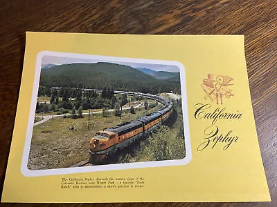 $0.99 • Buy 2 - VTG. CALIFORNIA ZEPHYR DINING CAR Dinner Menu 1969 Descends Colorado Rockies