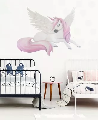 Pegasus Unicorn Animal Wall Sticker Nursery Baby Cot Decal Kids Room Decor Art • £18