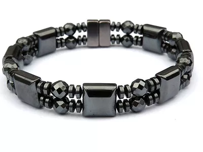 Men’s Women’s 100% Magnetic Hematite Bracelet Anklet Arthritis 2 Row AAA • $44.99