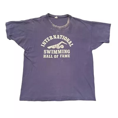 Vintage 70s Champion International Swimming Hall Of Fame T-Shirt Single Stitch • $80