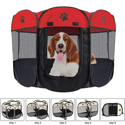 £15.49 • Buy Foldable Soft Fabric Dog Crate Cat Cage Pet Portable Travel Puppy Play Pen Tent