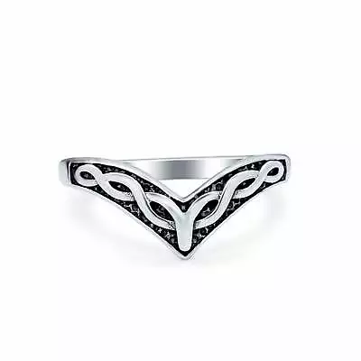 Midi Thumb Ring V Band Chevron Plain Solid 925 Sterling Silver • $12.86