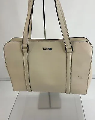 Kate Spade Cream Beige Leather Snap & Zip Multi Compartment Shoulder Bag • $14.99